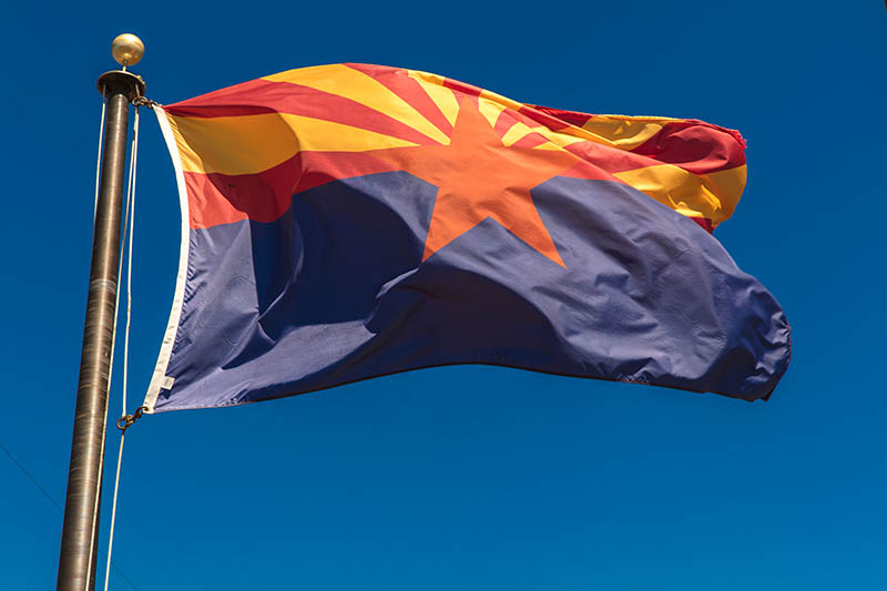 Arizona Flag waves