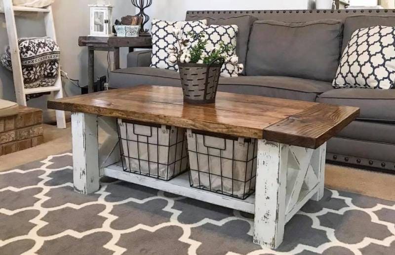 DIY Chunky Farmhouse Coffee Table