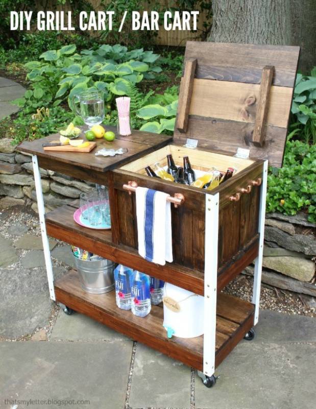 DIY grill cart bar cart
