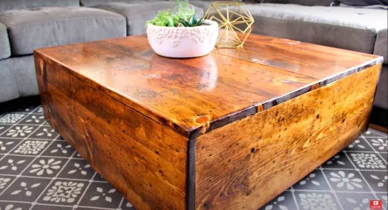 DIY square farmhouse coffee table
