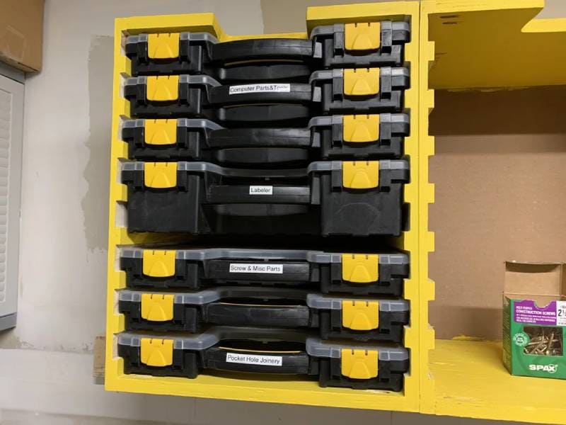 DIY storage bin organizer shelf