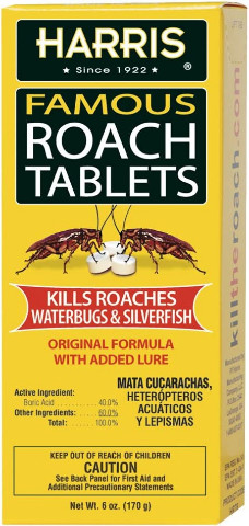 Harris Roach Tablets, Boric Acid Roach Killer with Lure (6oz, 145 Tablets)