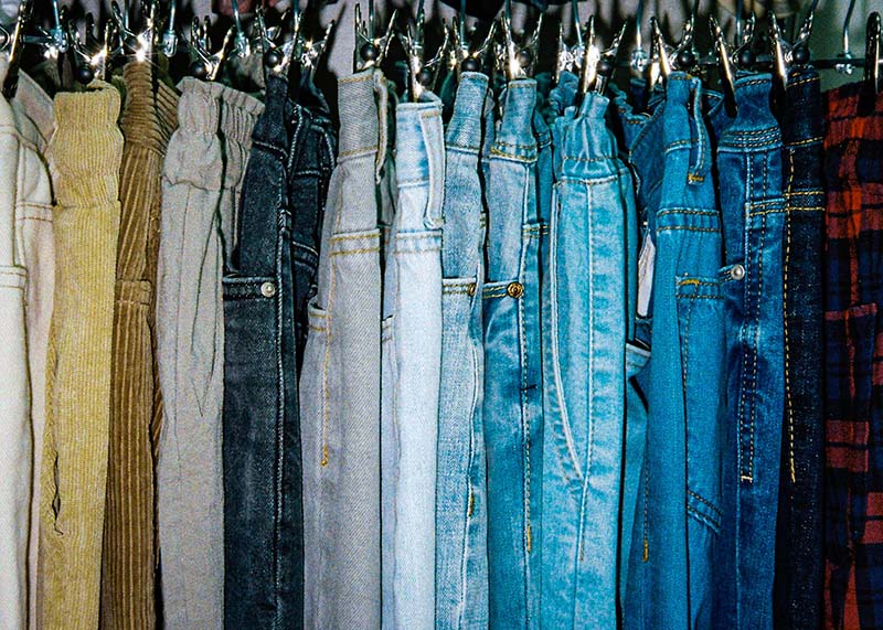 Organize with S-hooks Well this is a first! Hanging jeans by the