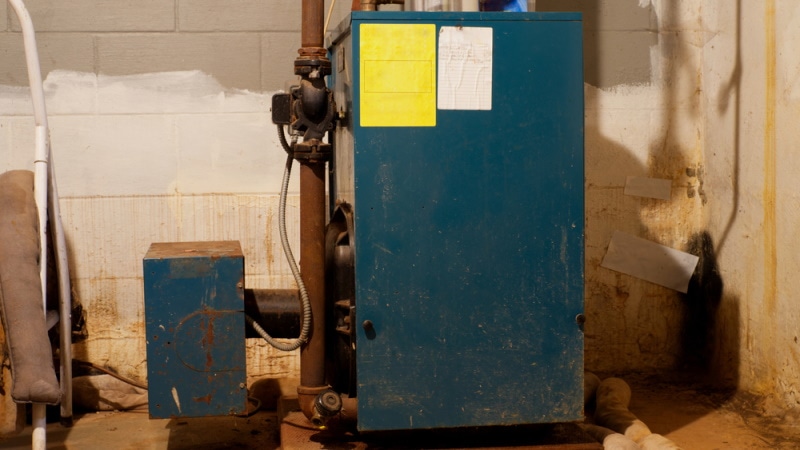 oil furnace in basement