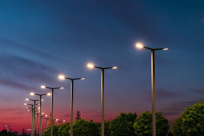 Modern street LED lighting pole