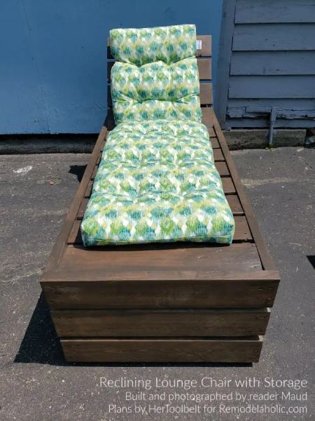 OUTDOOR DIY LOUNGE CHAIR WITH STORAGE