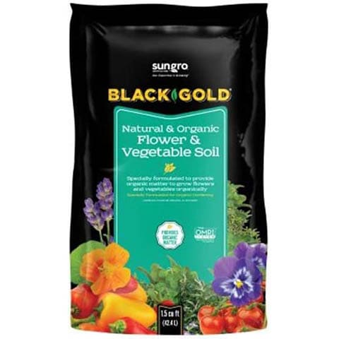 SunGro Black Gold Outdoor Natural and Organic Garden Flower and Vegetables Blend Potting Soil Mix