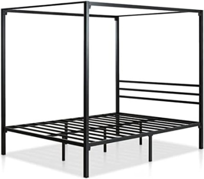 ZINUS Patricia Black Metal Canopy Platform Bed Frame