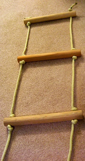 diy rope ladder (glow-in-the-dark version)