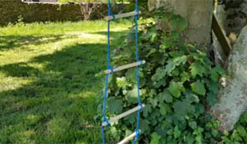 diy tied rope and rung ladder