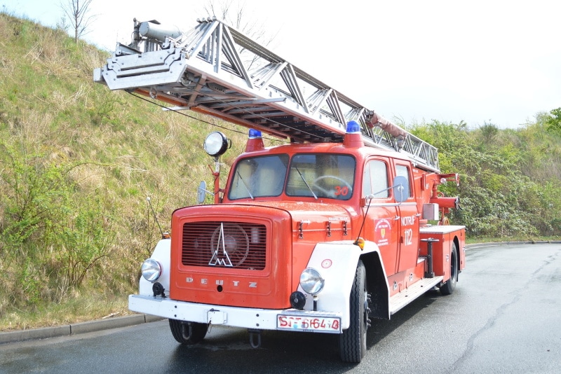 fire truck with turntable ladder