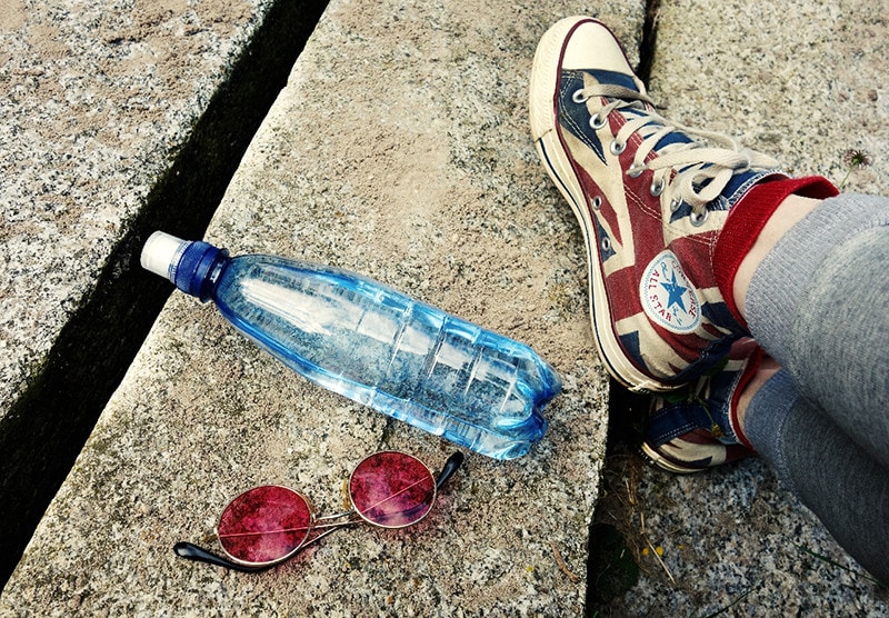 water bottle sunglass