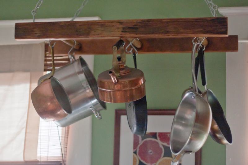 Antique Ladder Pot Rack – DIY