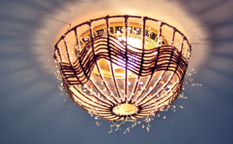 DIY Rope Pendant Lamp _ How-to Disguise Old {Ugly} Ceiling Fixtures