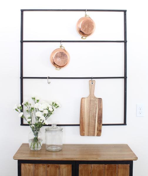 DIY WALL MOUNTED POT RACK