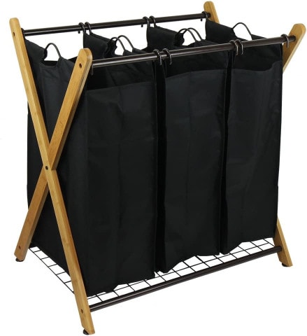 Oceanstar Bamboo 3-Bag Laundry Sorter