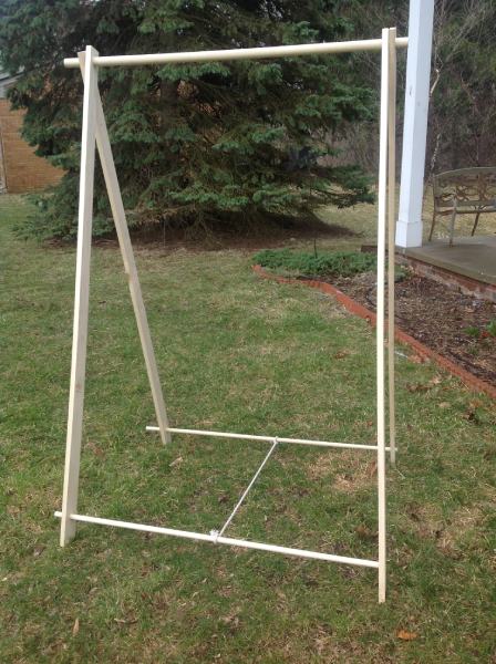 Portable Clothes Rack for Events, Camping, and Gold Key (Wood Garment Rack)