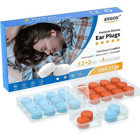 EXGOX 14 Pairs Silicone Ear Plugs