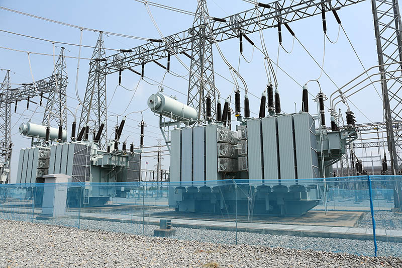 Transformer The equipment used to raise or lower voltage, high voltage power station