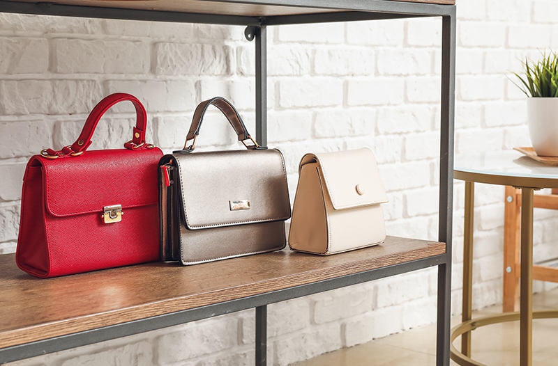 bags on the shelves