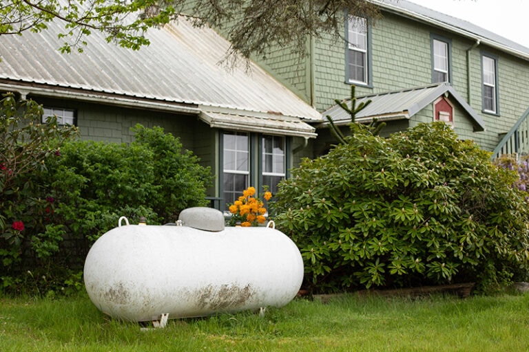 How To Store Propane Tanks 12 Safe Effective Tips House Grail   Large Propane Tank Outside The House VDB Photos Shutterstock 768x512 