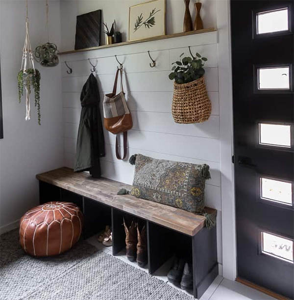 Bright Green Door Mudroom Bench