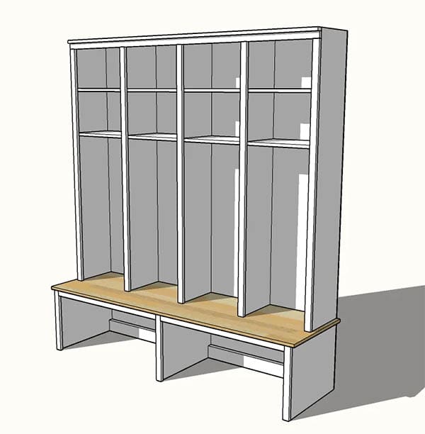 Open Bottom Mudroom Bench