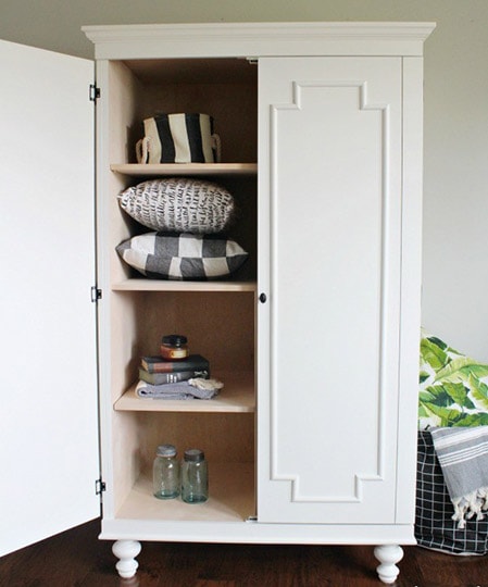 diy armoire cabinet with shelves