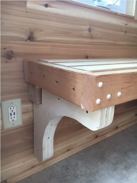 diy cool corbel design to support your sauna bench