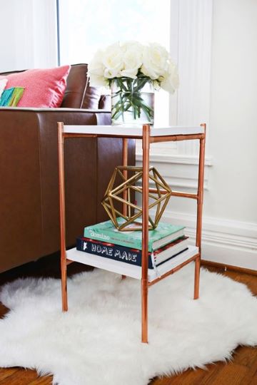 diy copper pipe side table diy