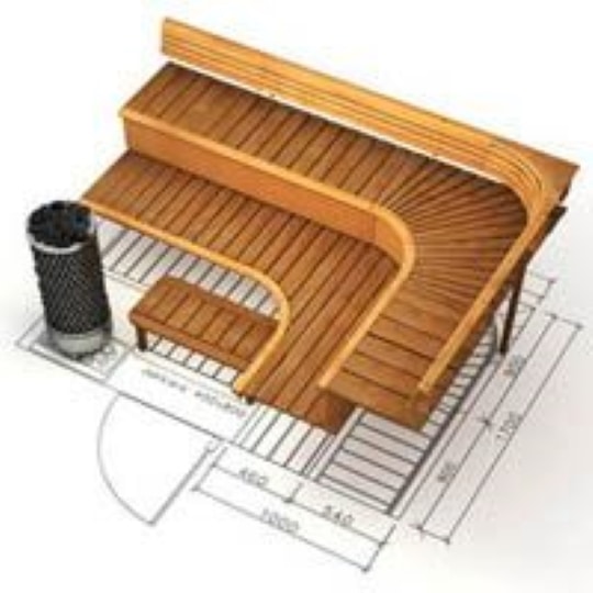 diy curved l sauna benches