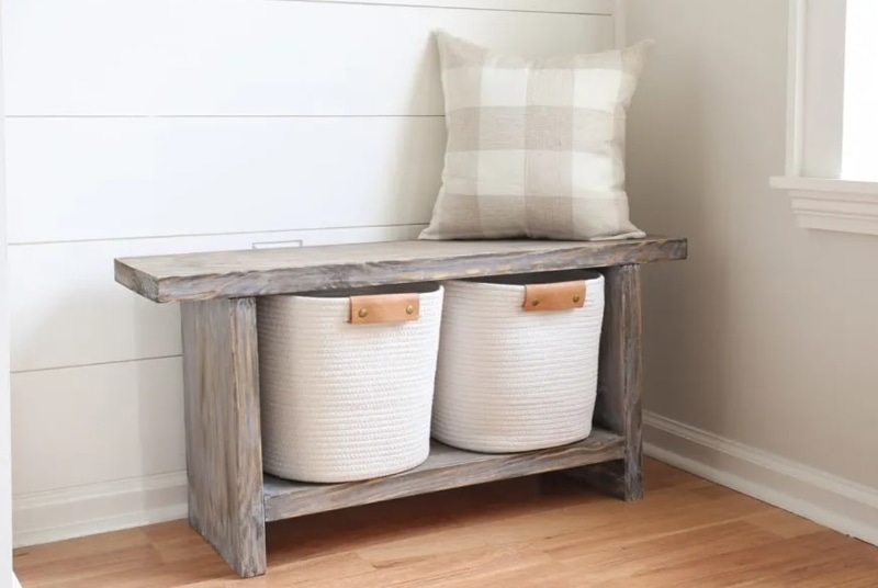 diy entryway bench storage for $10
