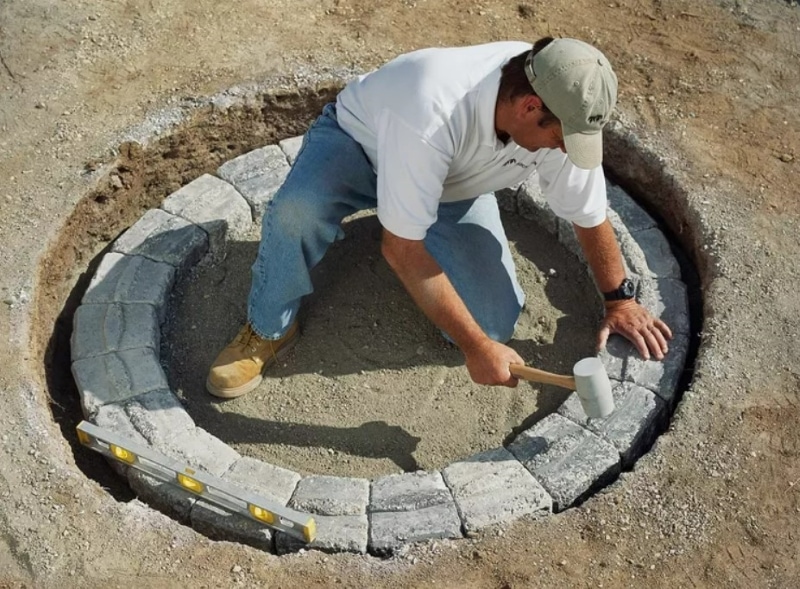 diy firepit from pavers for easy outdoor entertaining