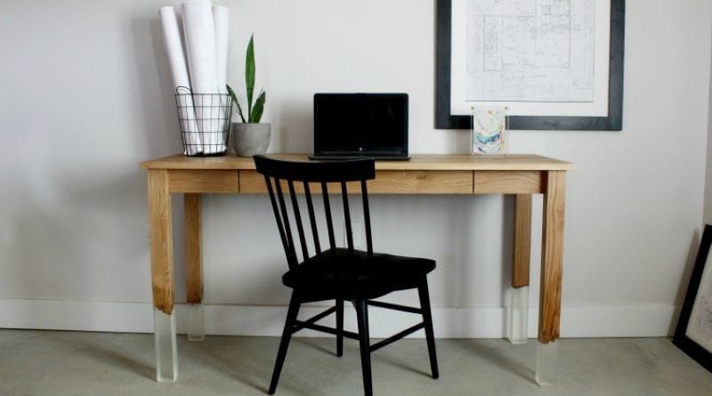 diy floating broken leg diy resin desk