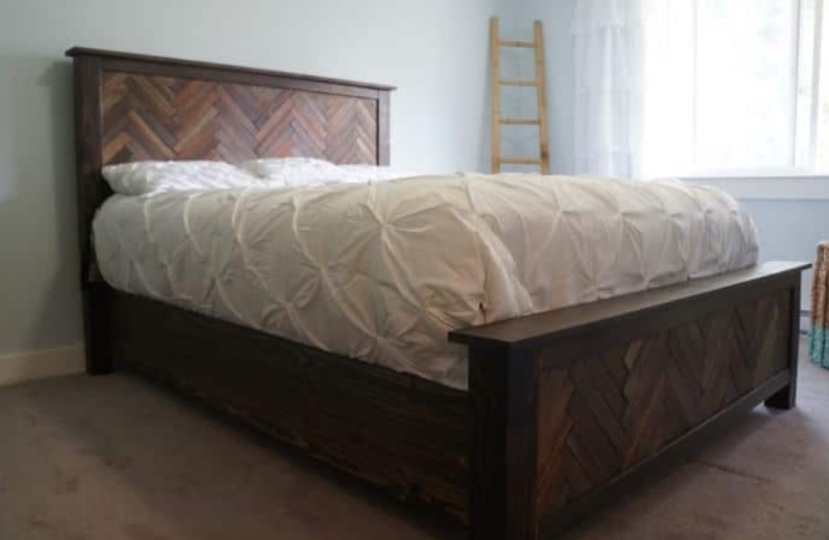 diy herringbone bed