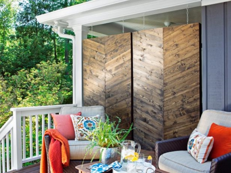 diy herringbone privacy screen