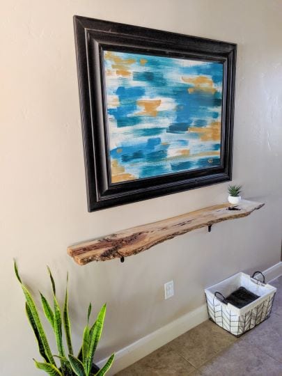 diy live edge wood shelf tutorial