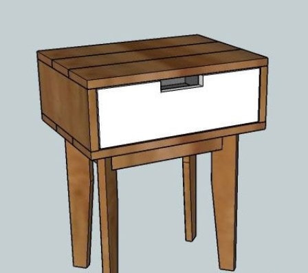 diy nightstand with tapered legs and drawer