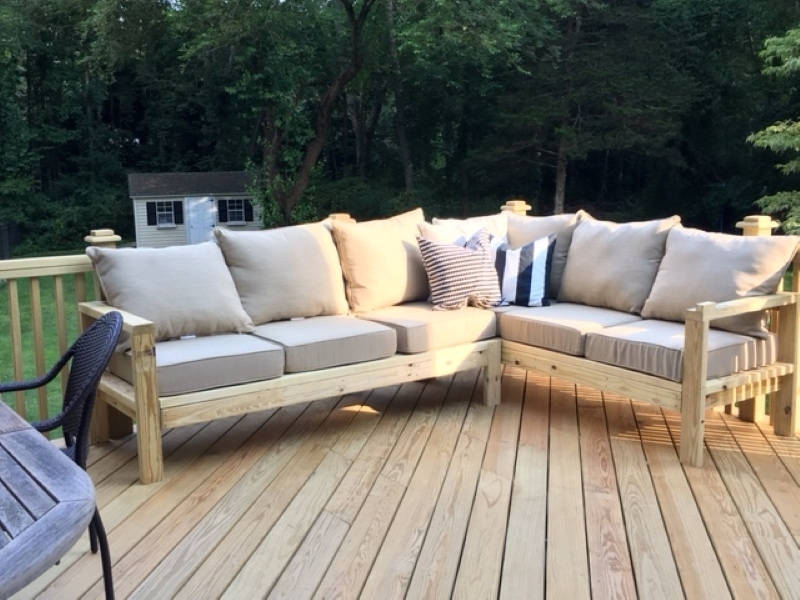 diy one arm 2x4 outdoor sofa sectional piece