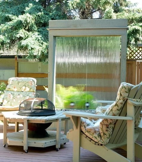 diy outdoor water wall privacy screen