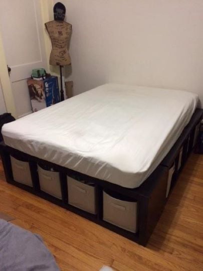 diy shelf bed storage