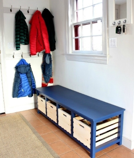 diy shoe storage bench
