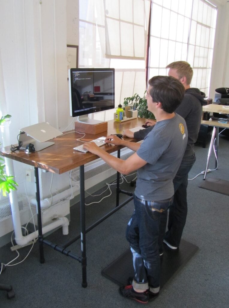 diy steel pipe standing desk