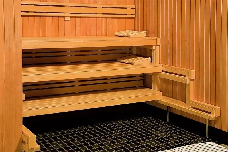 diy step up sauna benches