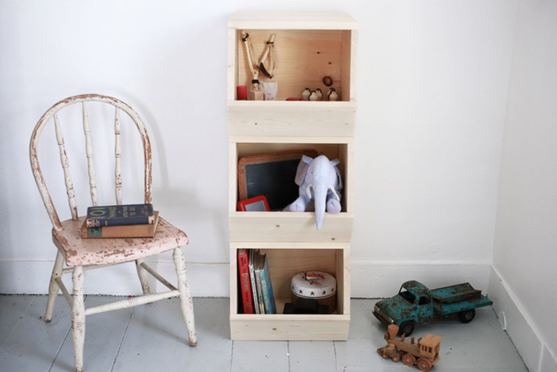 diy wooden toy bins