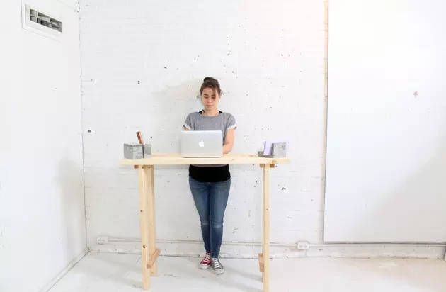 Minimalistic Wooden Standing Desk from Hunker