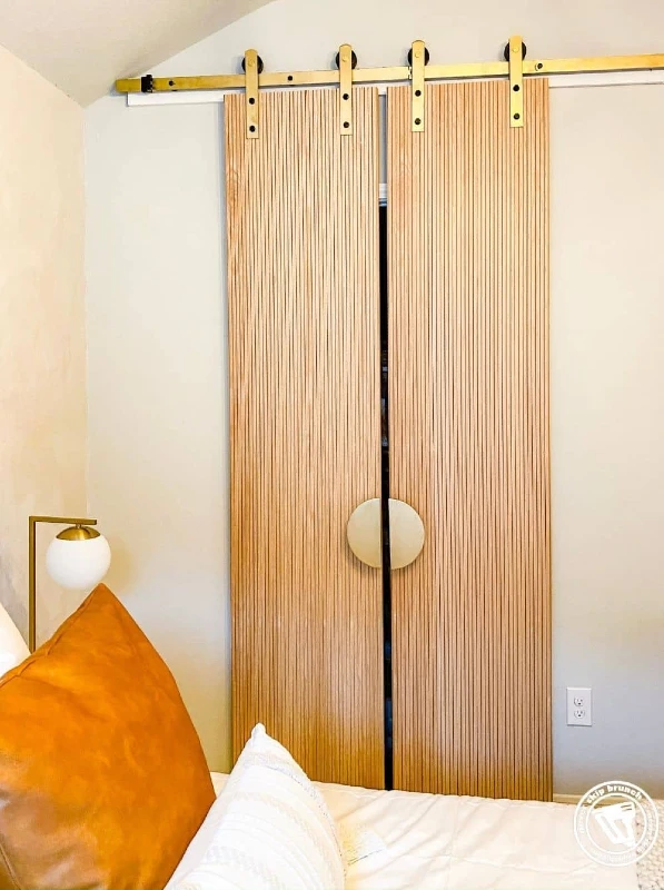 Modern DIY Double Sliding Door by Cara Newhart
