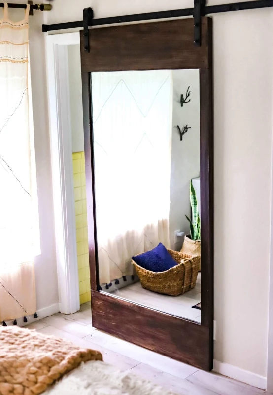 Rustic Sliding Mirror Barn Door by Swift Wellness
