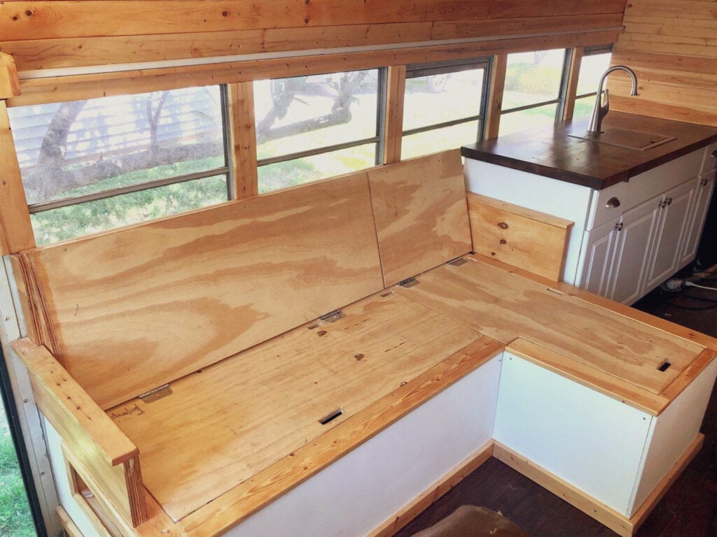Couch inside RV