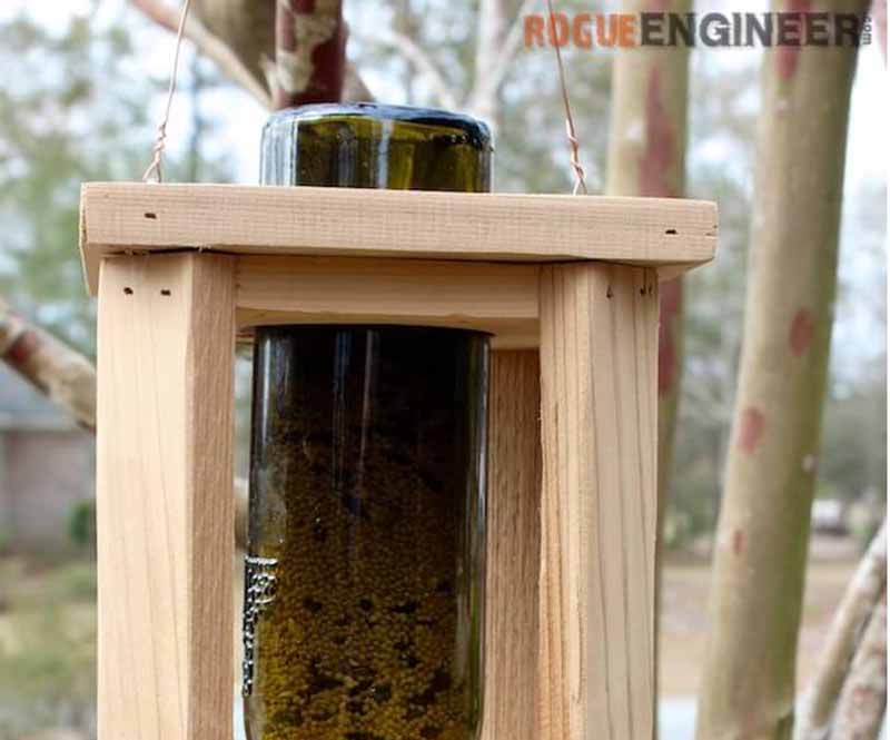DIY Wine Bottle Bird Feeder
